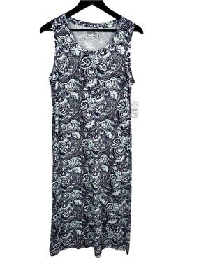 Jockey Purple and Blue Paisley Nightgown Size Small 100% Cotton
